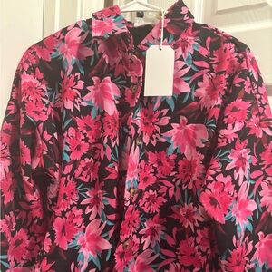 Floral Black and Pink women’s jacket Emily Wonder